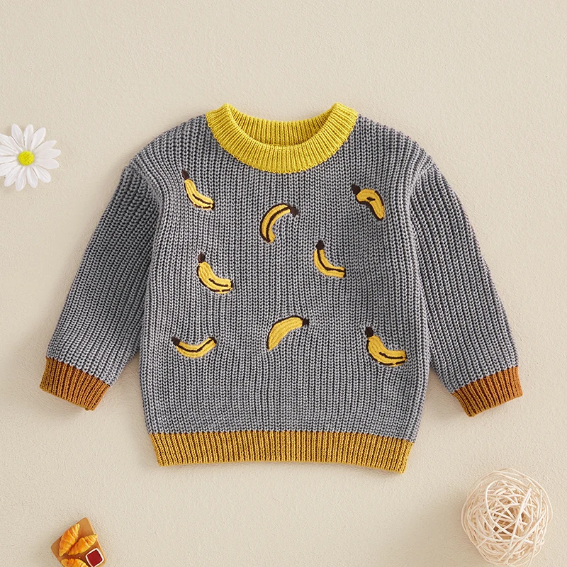 MISOWMNJOY Fashion Baby Girls Boys Knit Sweaters Toddler Casual Jumpers Winter Warm Clothes Long Sleeve Loose Pullovers