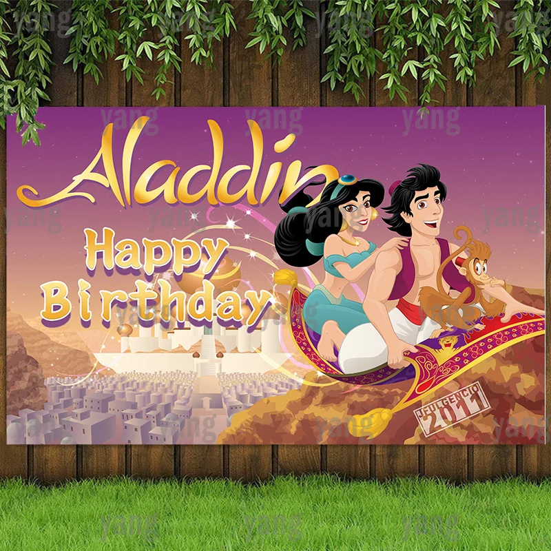 

Aladdin Jasmine Disney Принцесса свадьба пустынный замок фон для девочек День Рождения Вечеринка Baby Shower баннер