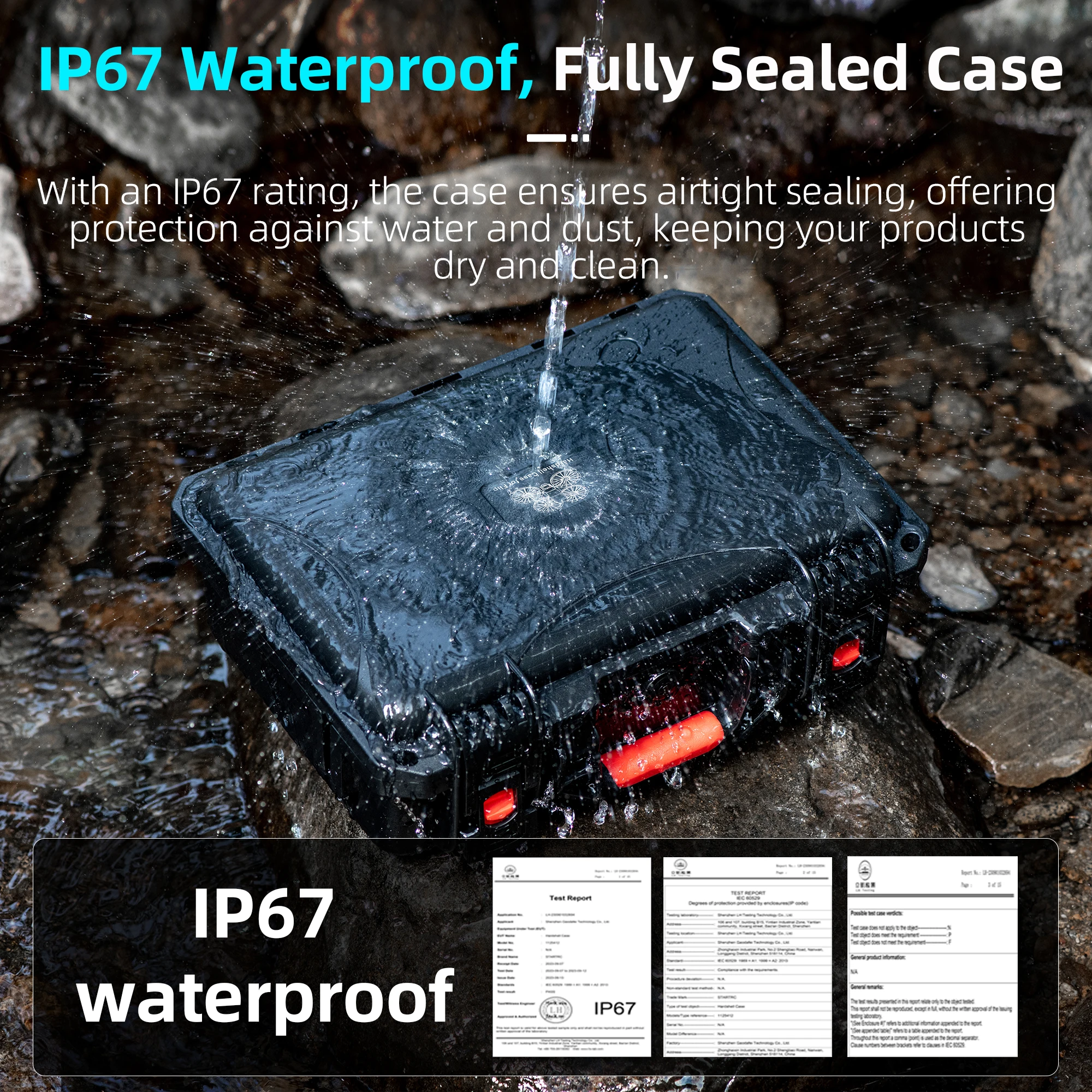 Portable Hard Waterproof Case for DJI Flip Fly More Combo,Stores 7 Batteries, RC2/RC-N3 Remote Control,Charging Hub,65W Charger,