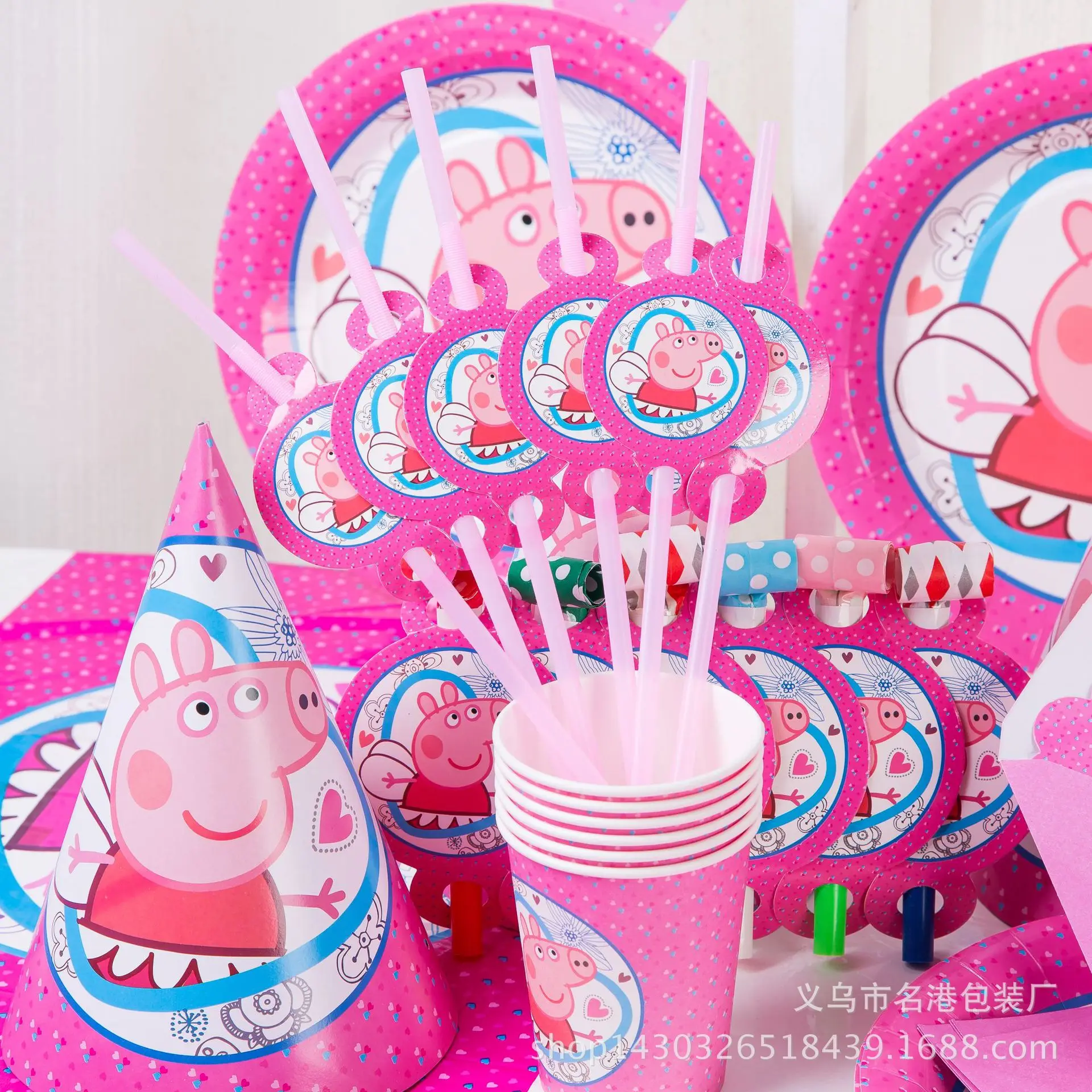 Bannière de fond Peppa Pig pour enfants, jouet de dessin animé,