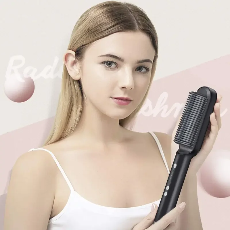 Hair Straightener Professional Quick Heated Electric Hot Comb Hair Straightener Personal Care Multifunctional Hairstyle Brush hair straightener hair straightener brush hair styler