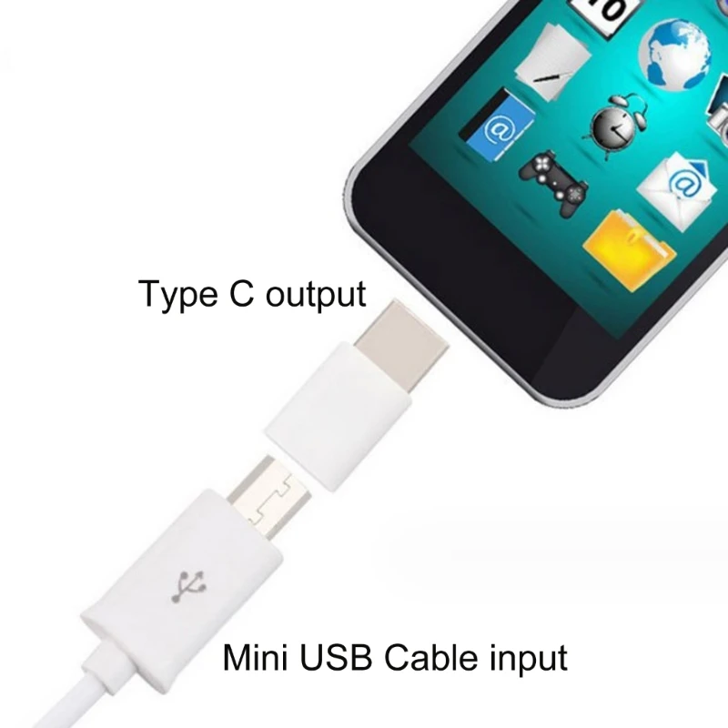 Compact Anti-Corrosion Adapter: Mini USB Female to Type C Male Phone Converter