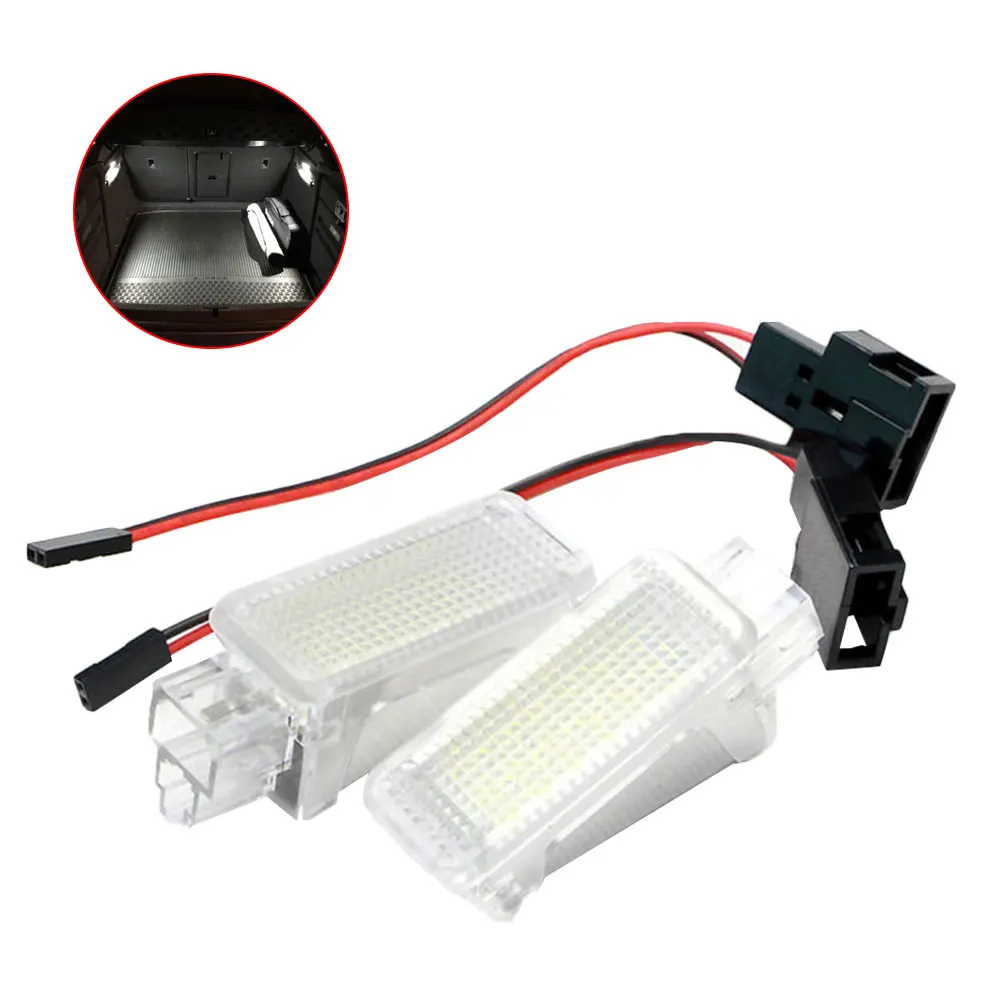 2Pcs Pc Led Trunk Boot Lamp Impermeabile Antipolvere Per Interni Dome Light Per Skoda Octavia Fabia Superb Roomster Kodiaq Yeti