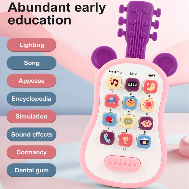 Guitar Phone Toys Baby Music Sound Phones Sleep Toys Analog Phones for Kid Baby Early Education Toys for Children Gifts 2