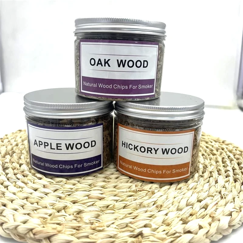 100g Natural Wood Chips Apple Cherry Oak Wood Smoking Chips for Drinks Handled Cocktail Smoker Smoking Beef Pork Chicken Fish