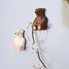 Adorable Polar Bear Toothbrush Holder Wall Mounted Suction Cup Racks Creative Perforation-free Leather Band Mask Plug Storage 3