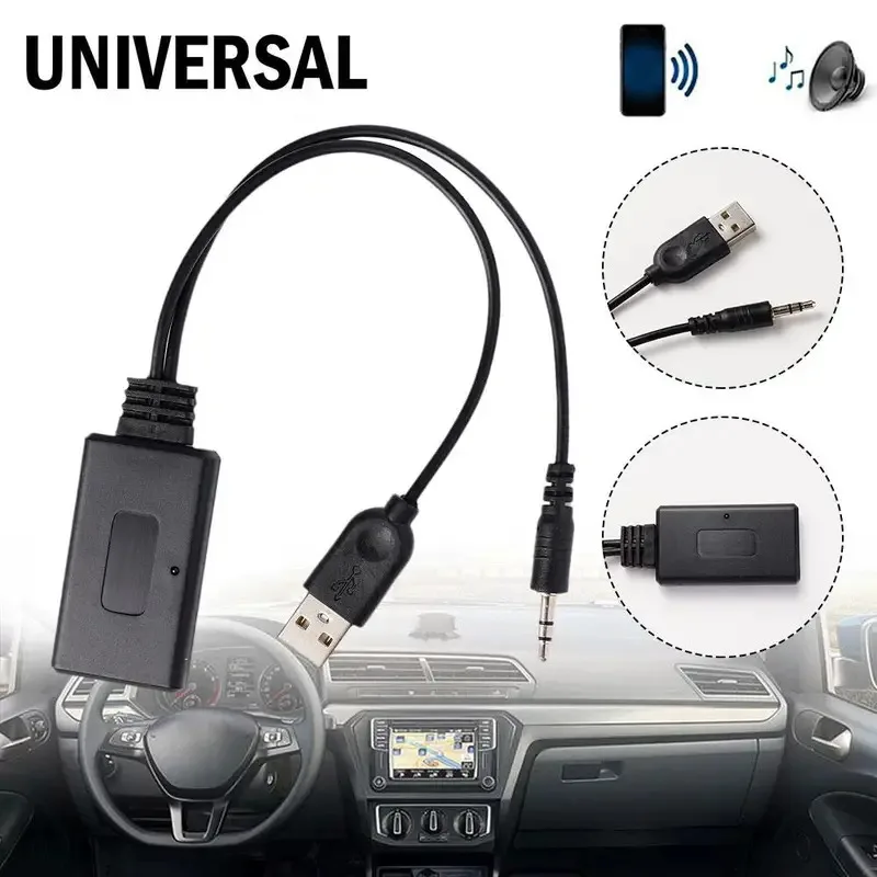 Car Cable Adapter Universal Wireless Bluetooth-compatible Receiver USB 3.5mm Aux Media Music Player