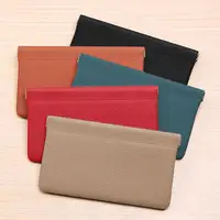 Portefeuille Long en cuir artificiel à fermeture automatique, porte-passeport, permis de conduire, porte-carte d'identité, casque, câble de données, pochette de stockage d'argent 4