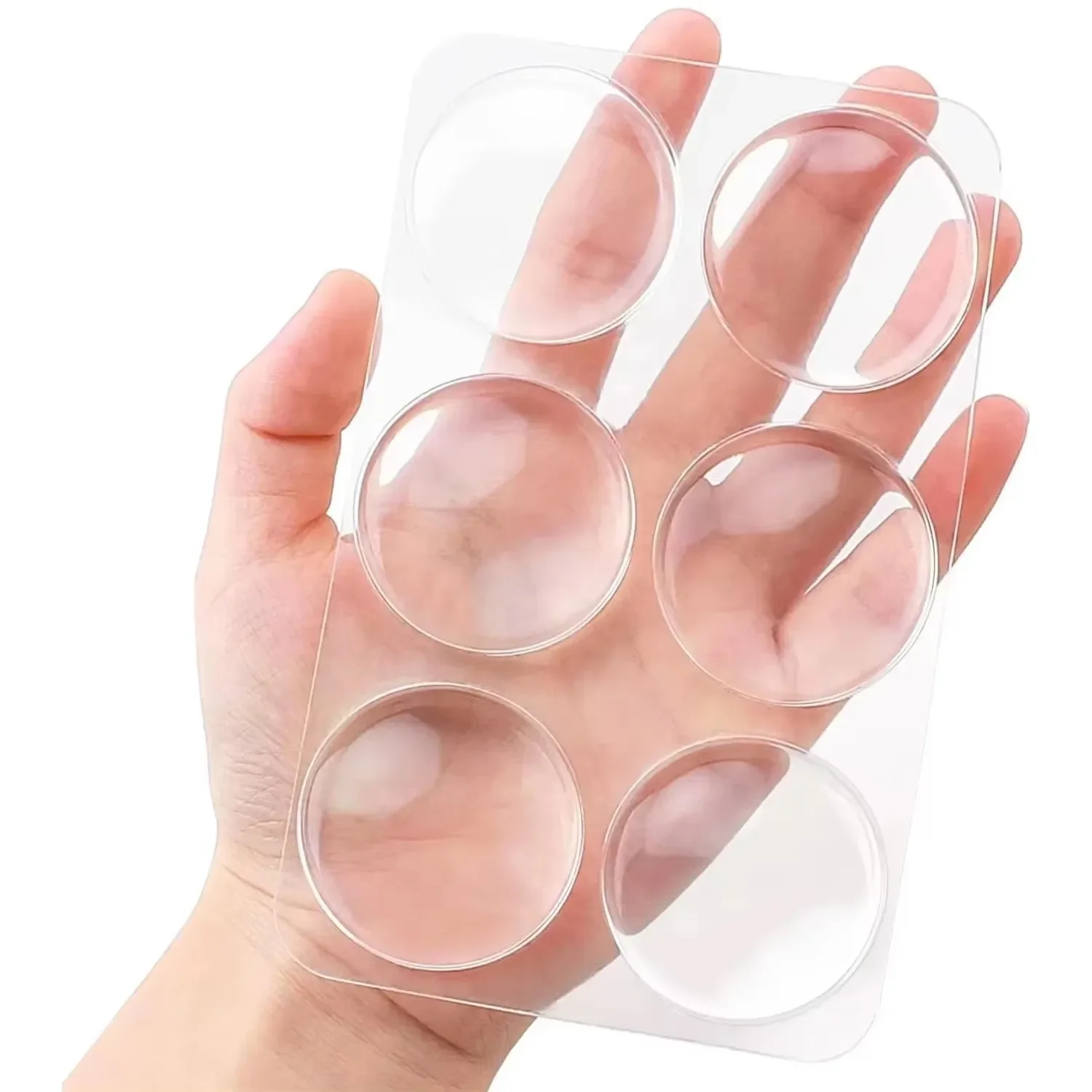 Silicone Door Handle Bumper Transparent Soft Wall Protector Self-adhesive Protective Plug Non-slip Round Doors Stop Muffler 6pcs