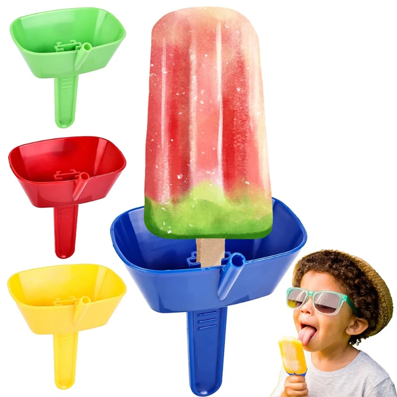 4pcs color mixed ice cream utensil, anti drip ice cream holder, portable holder, utensil