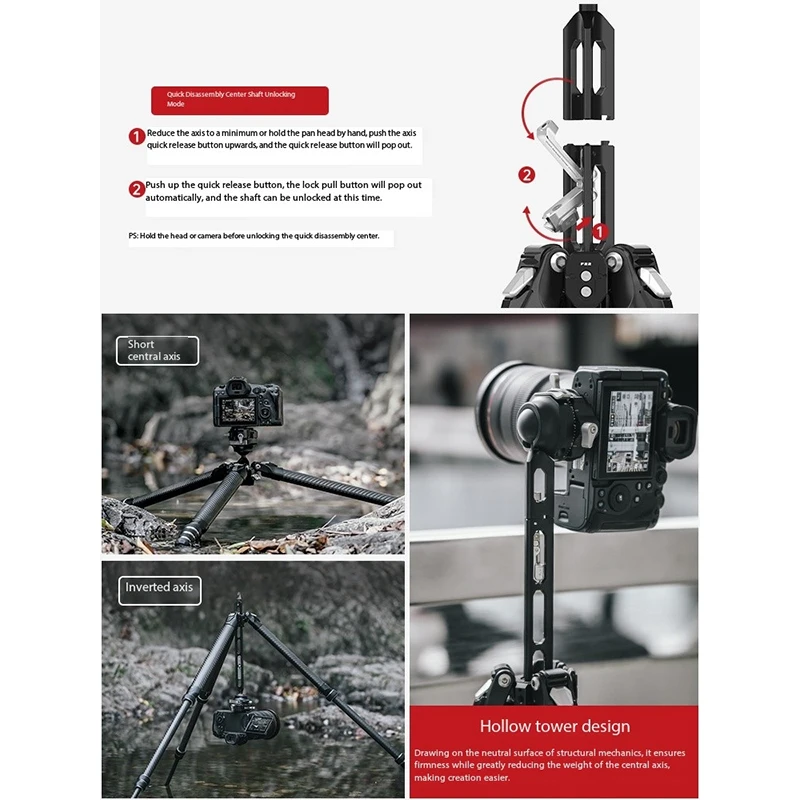 FALCAM 4301 R141K-320P/T00A4302 R141K-A130 Treppiede TreeRoot Quickloc in Fibra di Carbonio Portatile Professionale per Fotografia - immagine 4