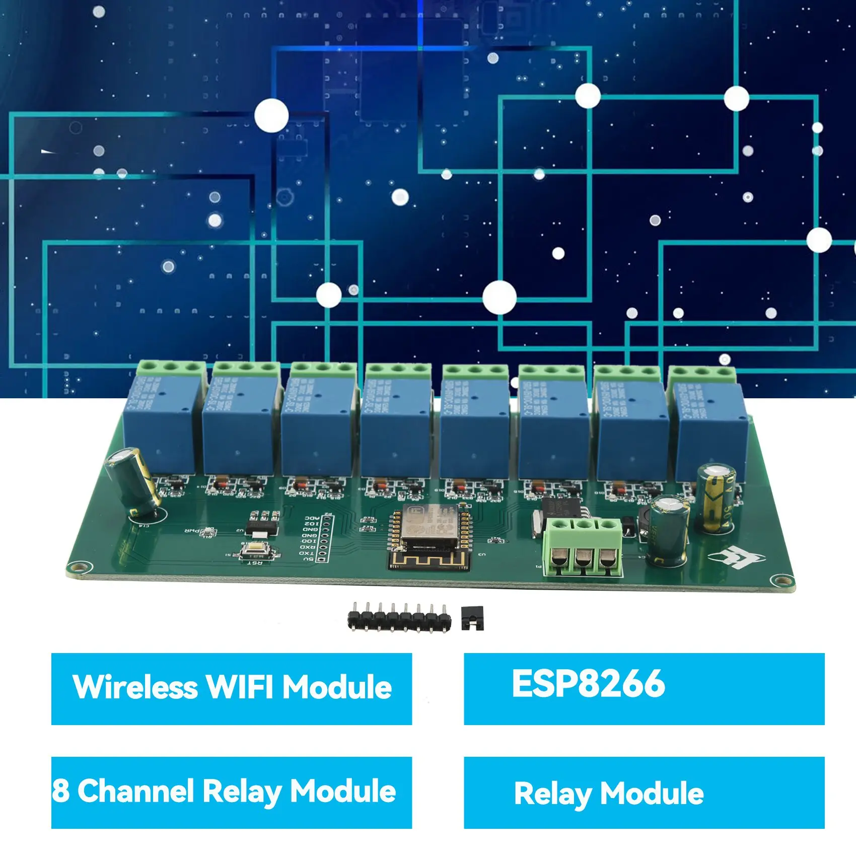 ESP8266  8 ä   ESP-12F    5V/7-28V  
