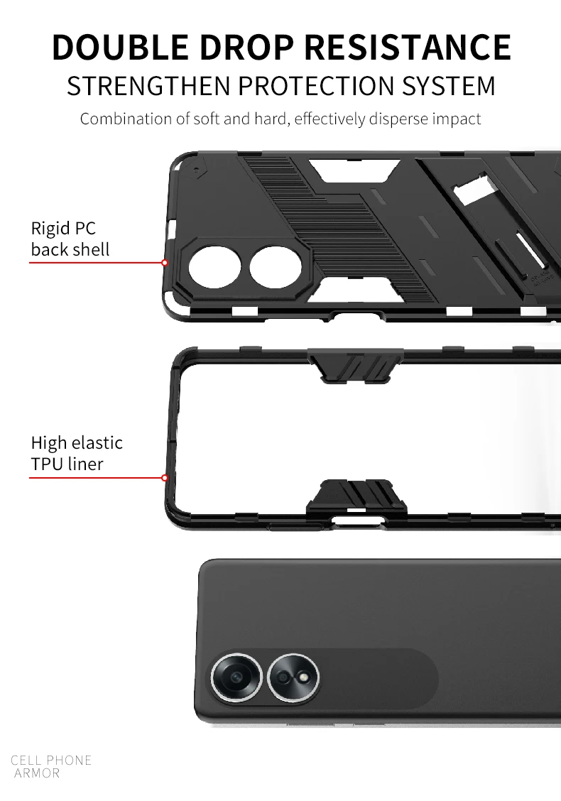 Fundas Voor OPPO A18 A38 A58 A78 4G Case Bumper Shockproof Armor Beschermende Terug Coque voor Realme C51 c53 C55 Telefoon Cover_voghion.com