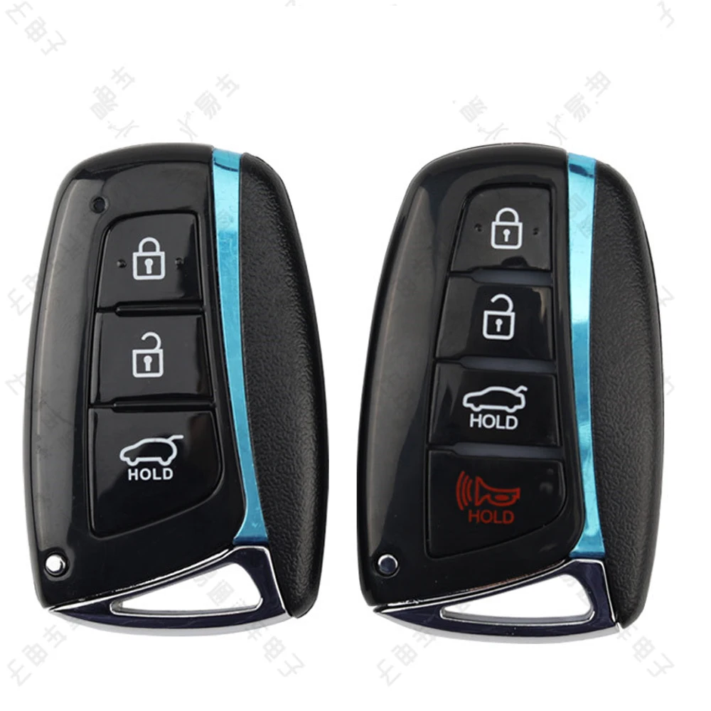 Smart Remote Control Car Key Shell Case With 3 4 Buttons FOB HY22 Blade for Hyundai Genesis 2013 2014 2015 Santa Fe Equus Aze qcontrol 315433mhzcar remote smart key fit for hyundai i30 i45 ix35 genesis equus veloster tucson sonata elantra with id46 chip