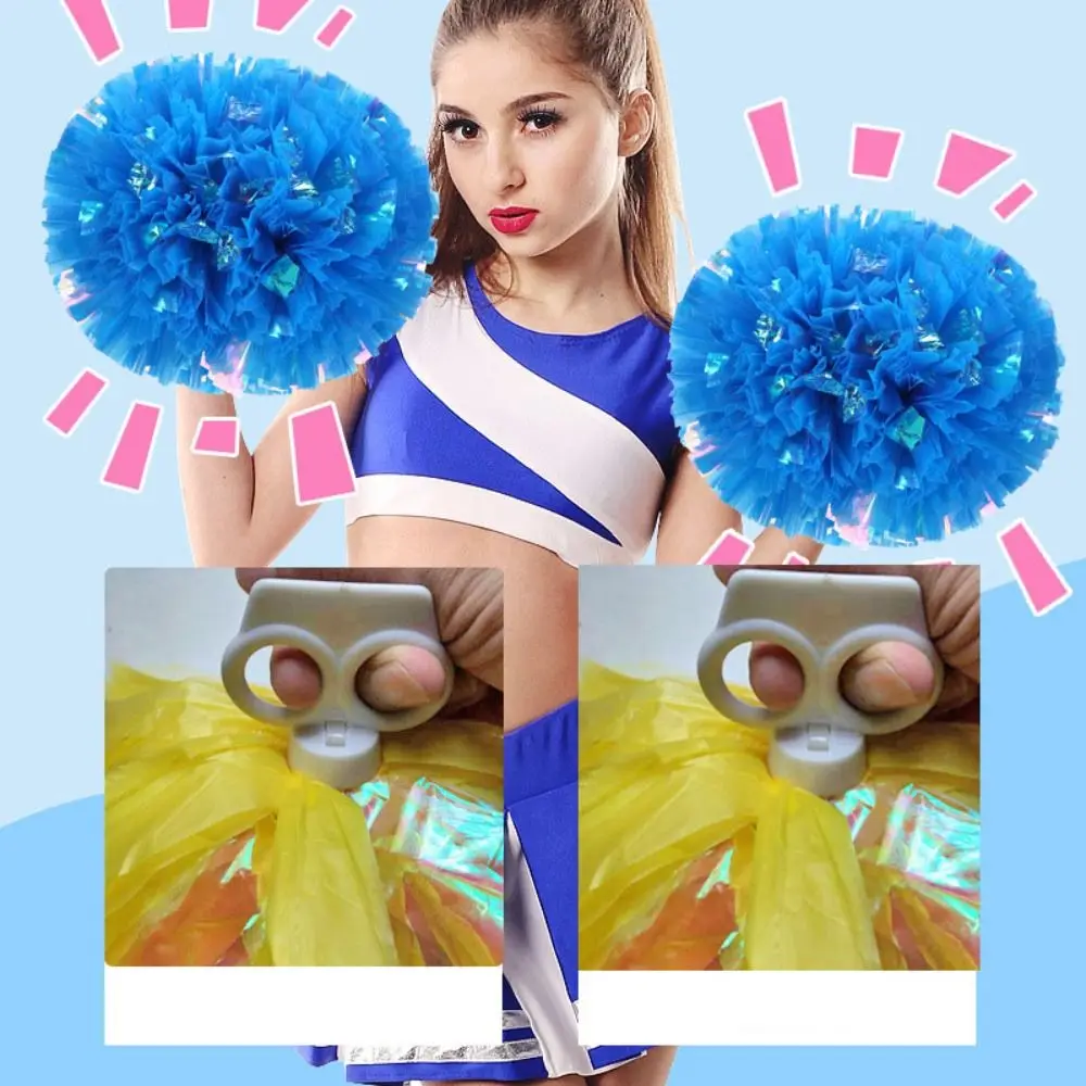 Cheerleading Pom Poms 1pc Colorful Game Pompoms DIY Cheerleading Cheering Flower Ball Finger Ring Dance Sports Match