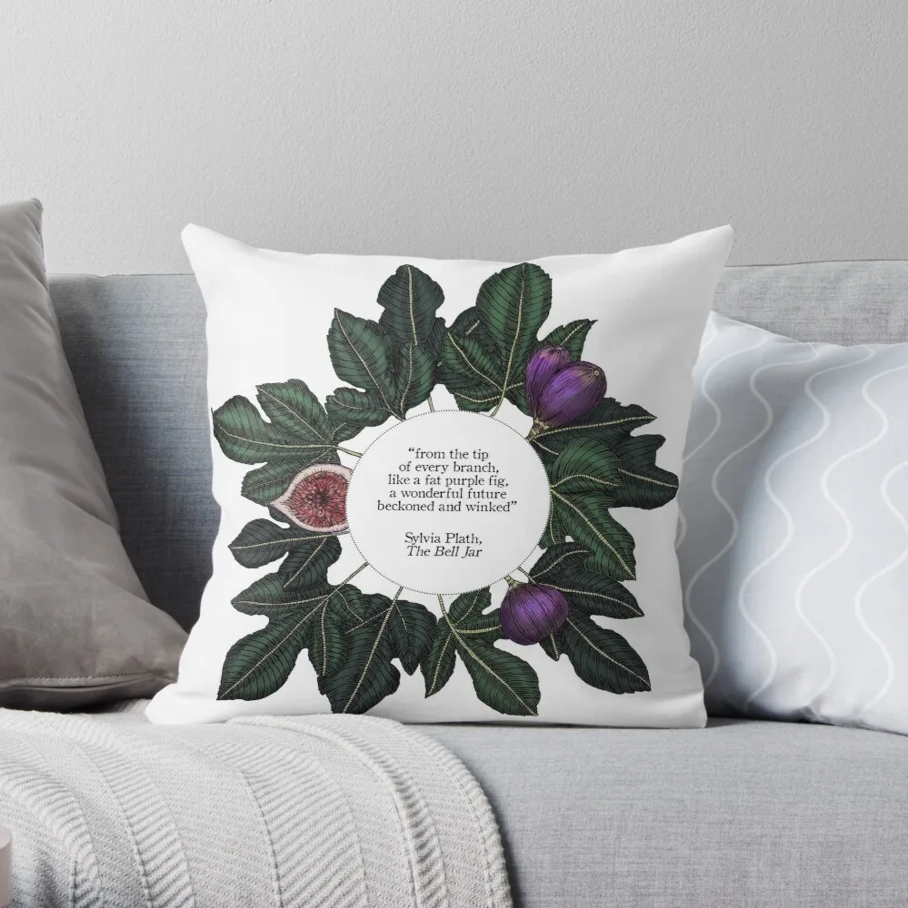 

Fig Quote Print - The Bell Jar - Sylvia Plath Throw Pillow Pillowcase Home Decorative Sofa Pillow Cover