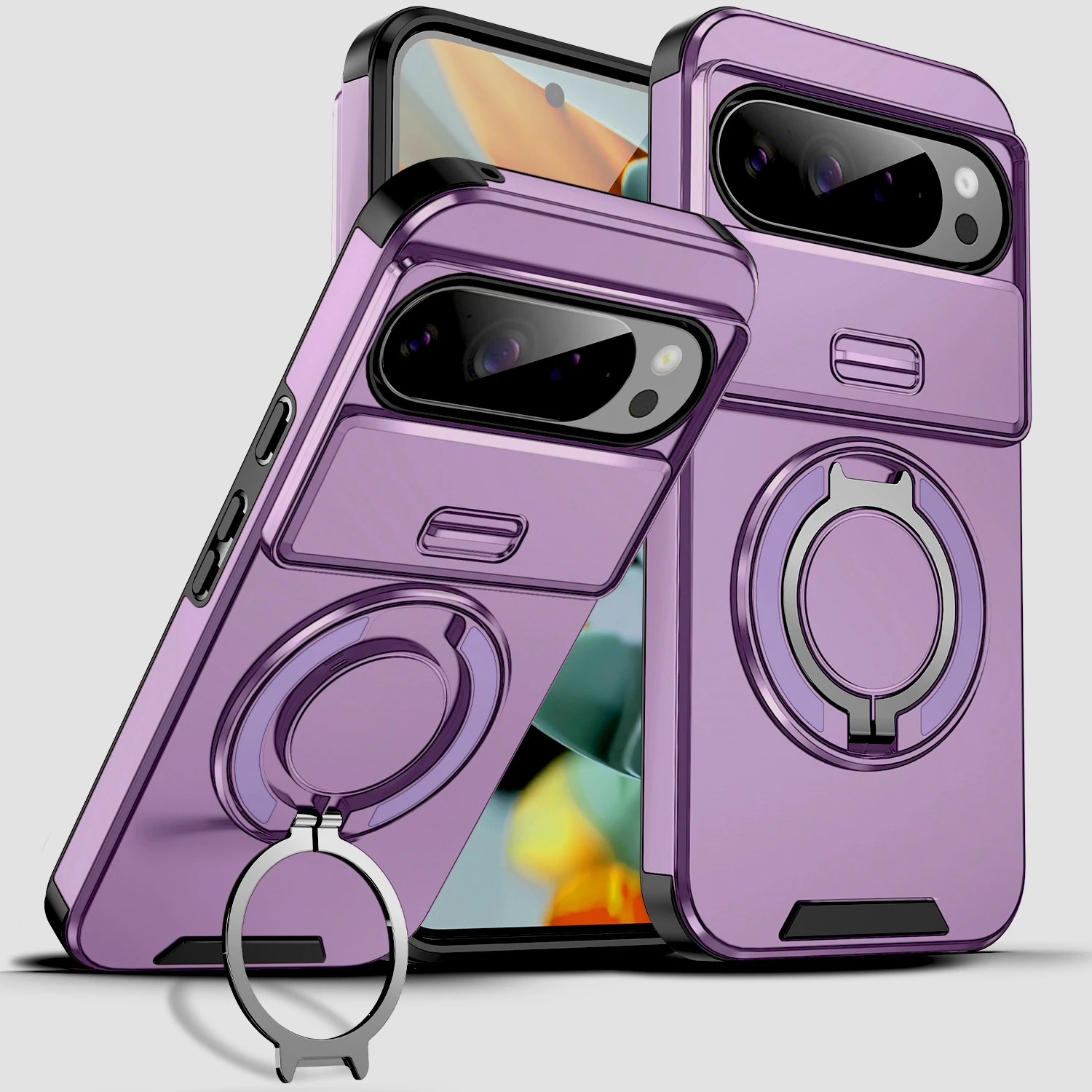 Premium Shockproof Armor Case with Anti-fall Support and Car Mount Feature