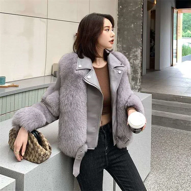 ジャケット・アウター  Faux Fur Coat 2025 Winter Temperament Women New Full-Skin Fur Coat With High