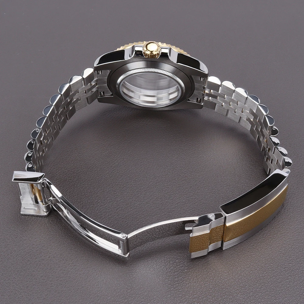 40mm für NH35 NH36 NH34 7S26 Uhrwerk Grünes Submariner-Stil Uhrengehäuse-Set mit Keramik-Lünette & Saphirglas Uhrenzubehör – Detail 5