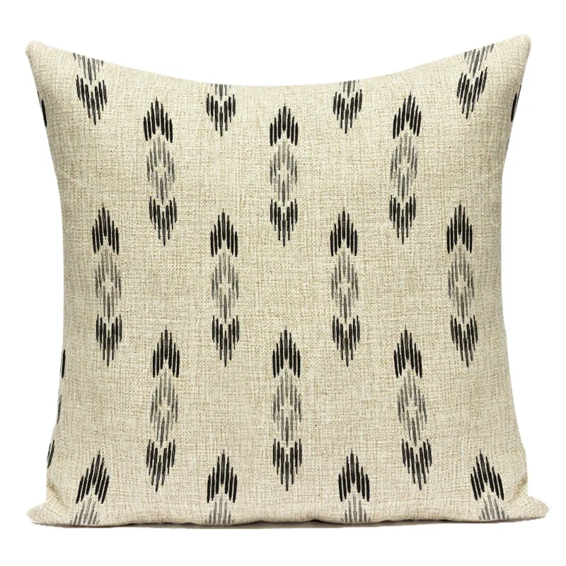 Vintage Boho Geometric Cotton Linen Decorative Throw Pillow Cover