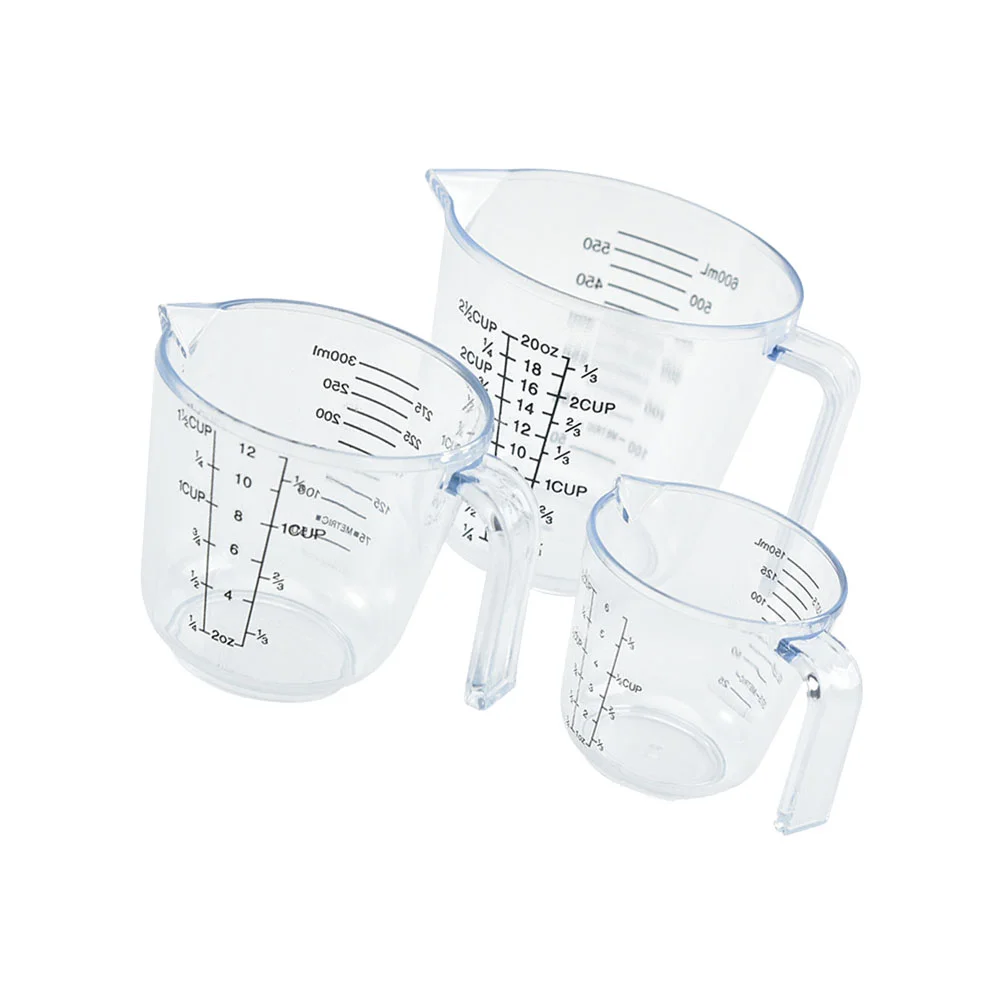 

3 Pcs Espresso Cup With Lids Graduated Measuring Baking Measure Clear Automatic Transparent Luggage Sets Child