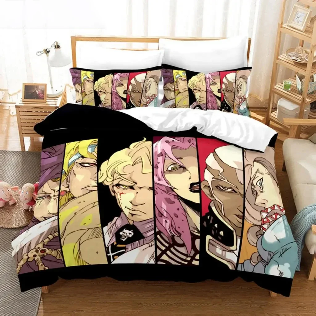 Anime JoJo Bizarre Adventure Jotaro Kujo Bettwäsche Set Jungen Mädchen Twin Queen Size Bettbezug Kissenbezug Bett Kinder Erwachsene – Detail 7
