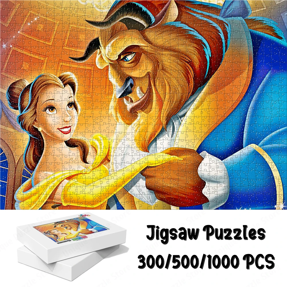 Disney Cartoon Beauty and The Beast Board Games Classic Movie Cover Games and Puzzles Disney Collection Castle Dance Kids Toys