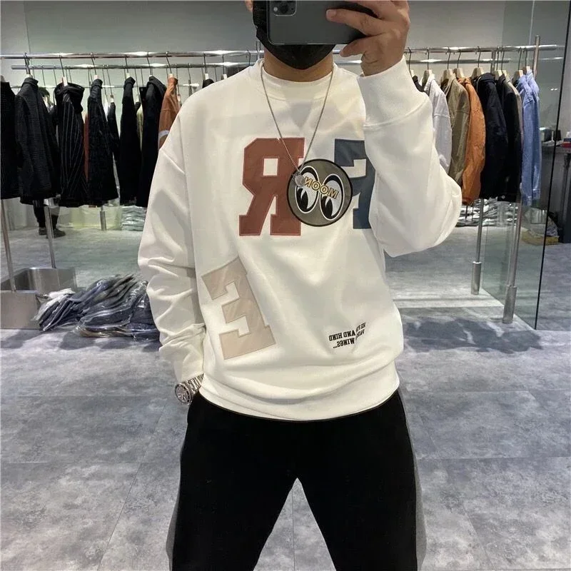 Ropa masculina Camiseta Manga Sudadera sin capucha para hombre Jersey Estampado gráfico Anime Top Alta calidad Algodón S Color pastel Emo
