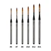 ArtSecret 6 pcs Quill Round Travel Paint Brush Set PU Pouch Watercolor Acrylic Gouache Paint Golden Nylon Hair Brass Cap 871 3