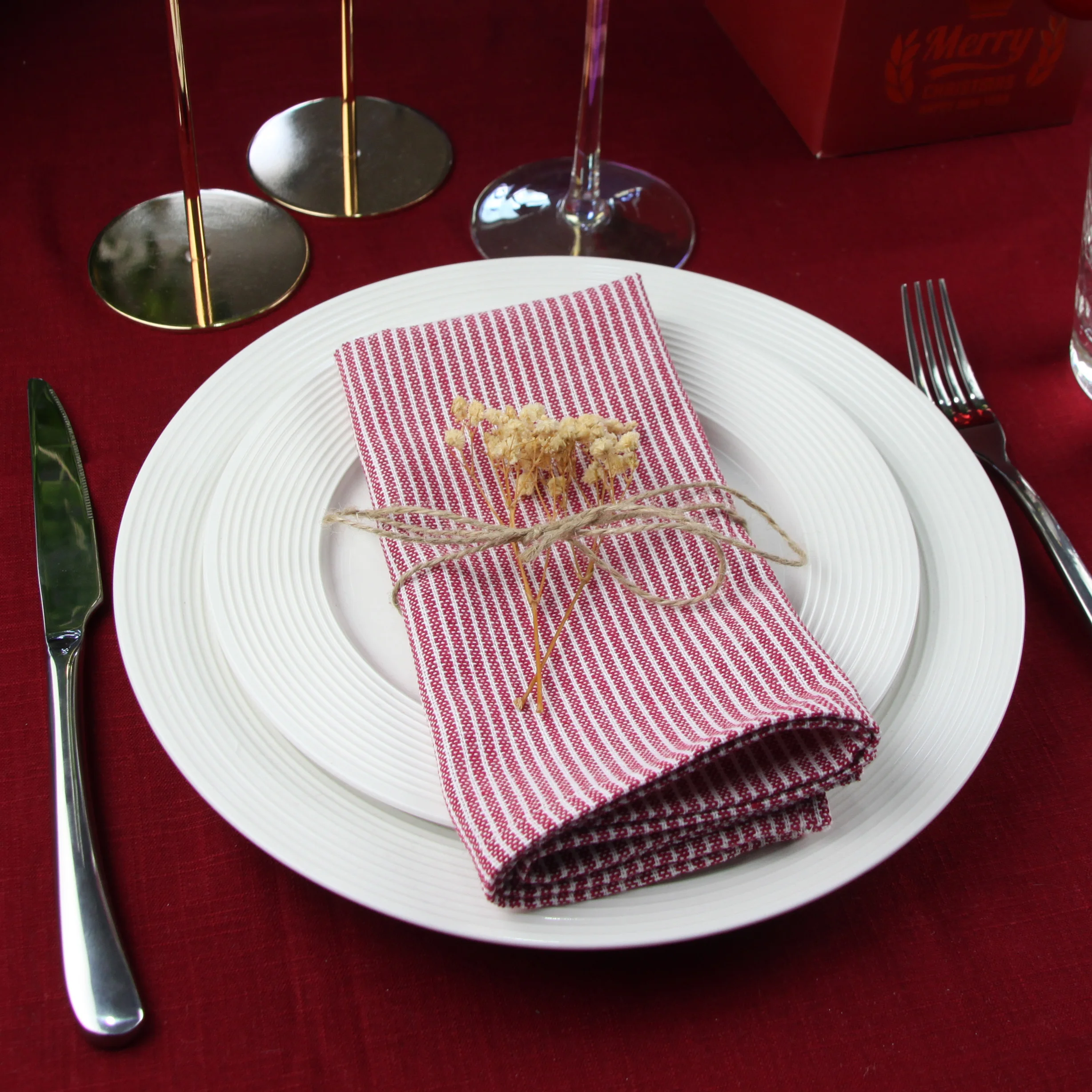Lot De 30 Serviettes En Lin Naturel 40x40 Cm - Décoration Table Rose Pour Fêtes Et Restaurant