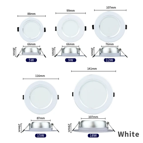 Led 통 5W 9W 12W 15W 18W 천장 조명 220V 최근 빛 라운드 Led 패널 빛 실내 조명 LED 스포트 라이트 3