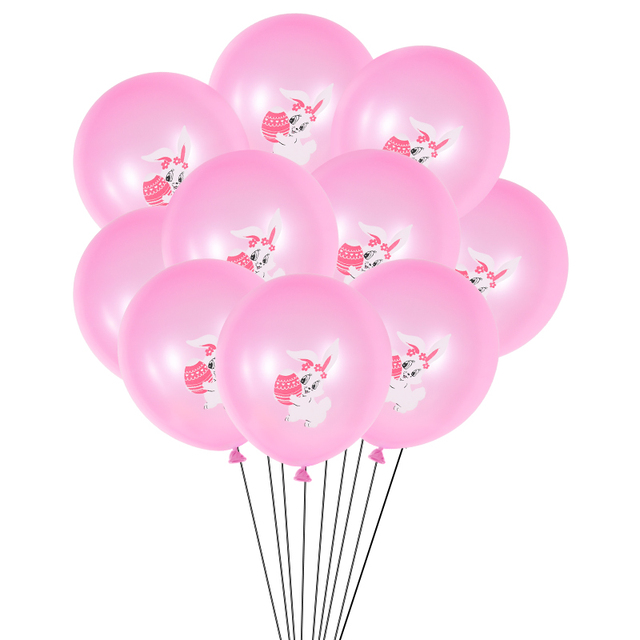 Easter Banner Latex Balloon Cute Cartoon Rabbit Cake Topper Easter Egg Cupcake Topper For Easter Party Decoration Supplies