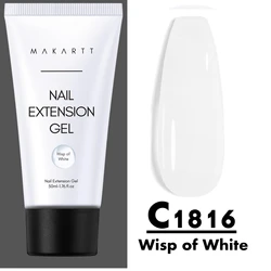 Makartt Trendy Nail Art Poly Gel for French Manicure, 30ML / 50ML in Pink, Clear, White, and Blue (C1816-Wipe of White)