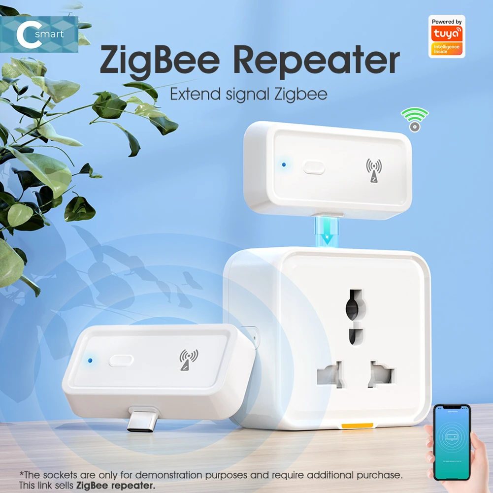 ZigBee Range Extender Works with ZigBee Gateway Hub Type C Smart Home Automation Devices Work Up To 20db for Alexa Google Home