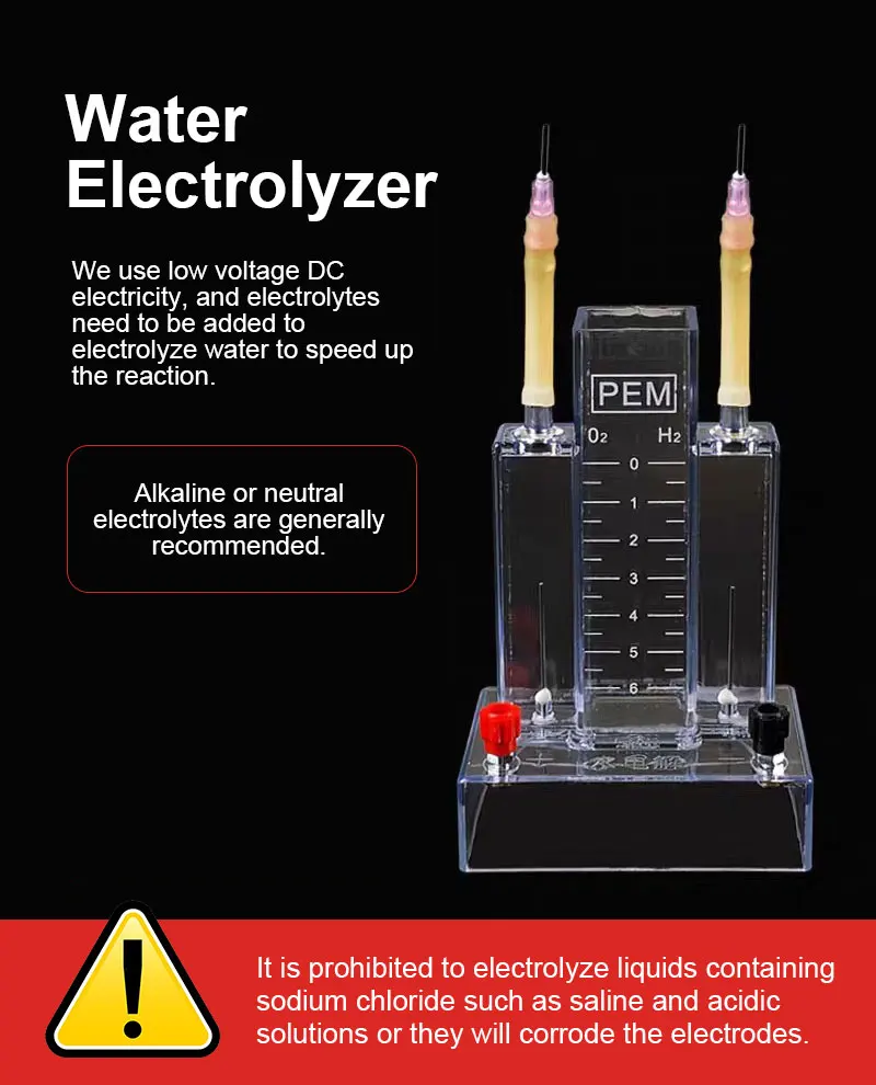 Chemistry Teaching Water Electrolyzer - PEM Electrolysis Apparatus for Hydrogen