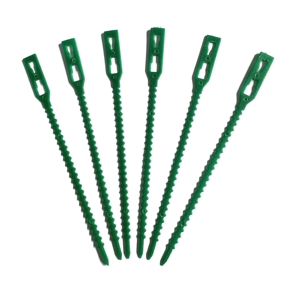 Green Plastic Reusable Floral Wire Cable Ties for Garden Plant Support