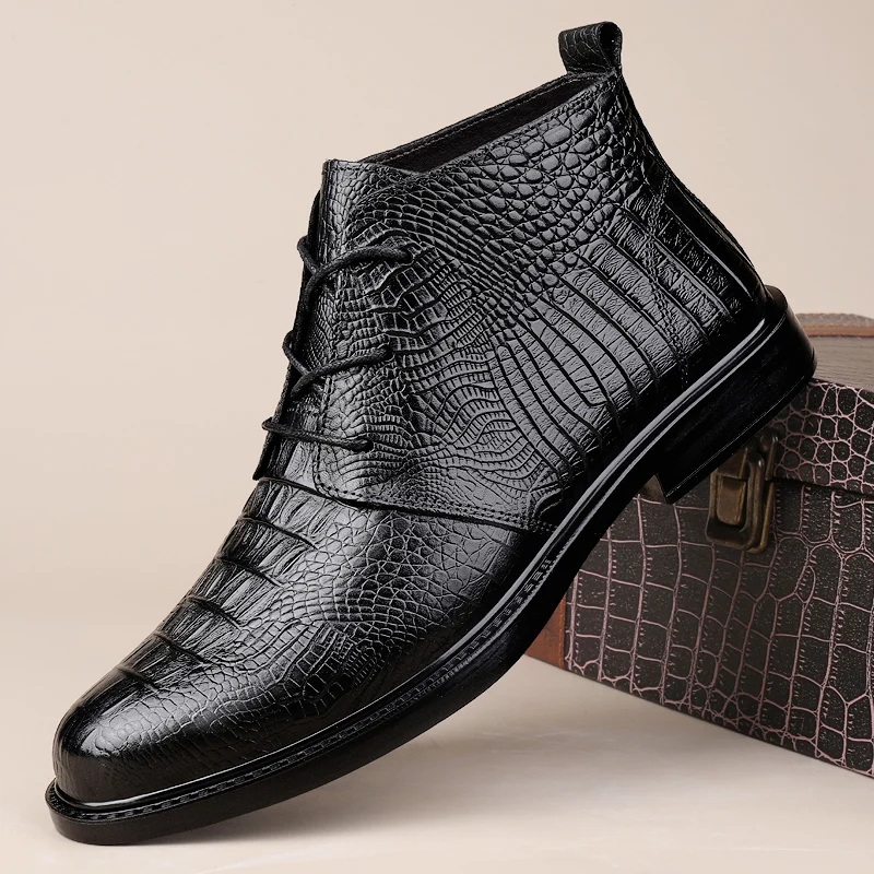 High Quality Genuine Leather Men Chelsea Boots Luxury Italian Casual Shoes Business Men's Boots Brand Dress Ankle for Male