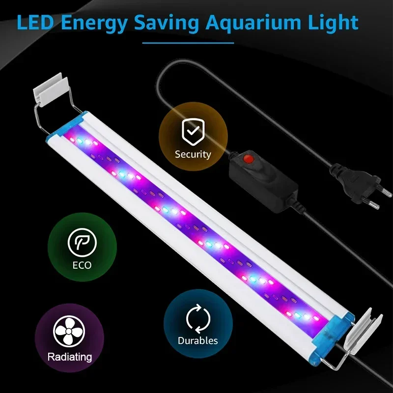 Aquarium Light 18/28/38/48/58CM Super Bright LED Aquarium Light For Aquatic Plant Fish Tank Extensible Waterproof Clip Lamp