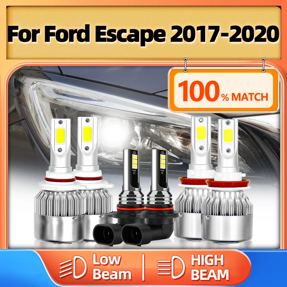 

60000LM Led Headlight H11 9005 HB3 Auto Lamp Bulbs High Low Beam Car Fog Light 12V 6000K For Ford Escape 2017 2018 2019 2020