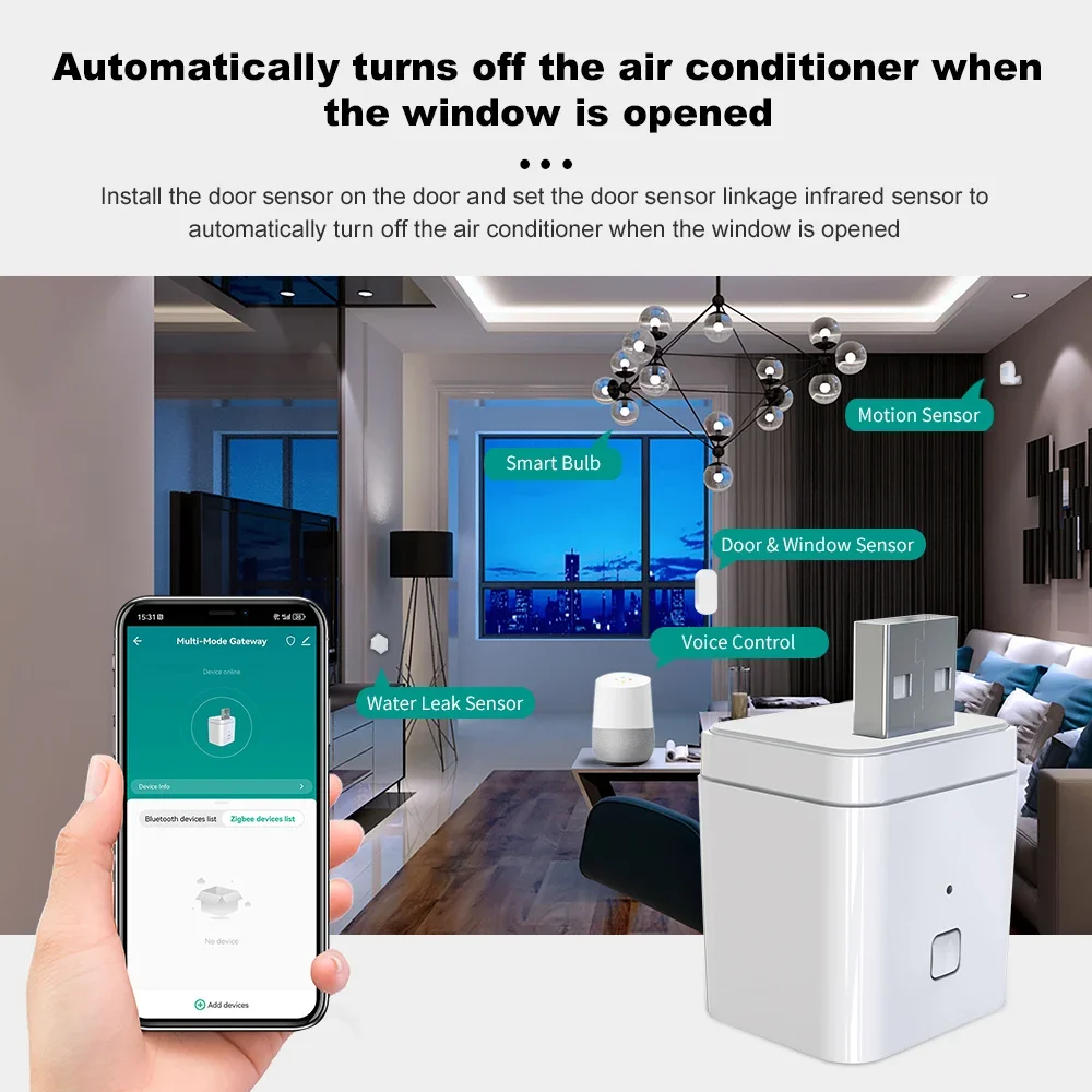 Tuya USB Multi-mode Gateway Bluetooth Gateway Wireless Hub Bridge Smart Home Appliances Remote Control Support Alexa Google Home