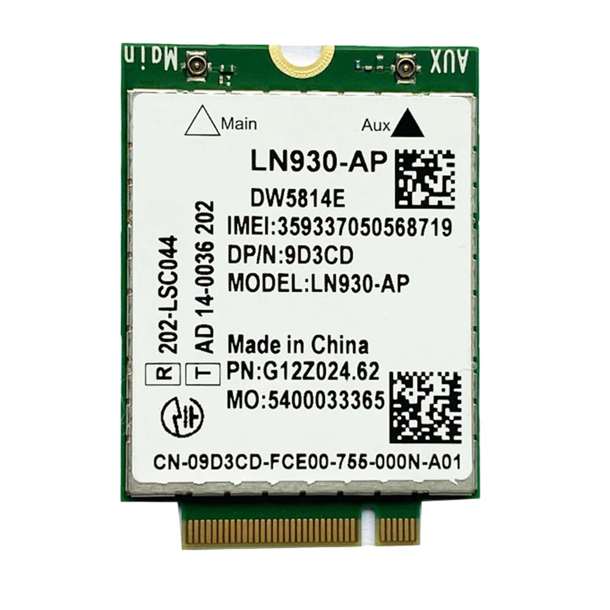 

DW5814E for Telit LN930-AP WiFi Card WWAN FDD-LTE NGFF 4G Module for Dell Laptops Latitude 5285 5480 5580 7480