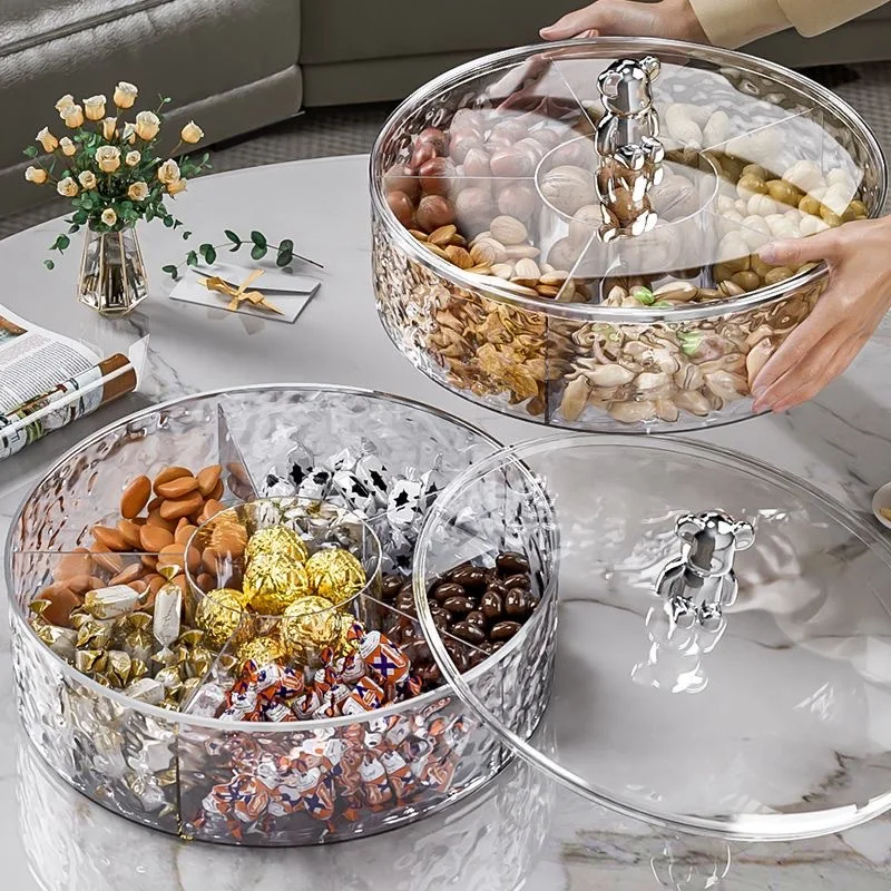Dried fruit tray, new living room coffee table, home light luxury, high-end exquisite grid, nut candy box, snack placement tray