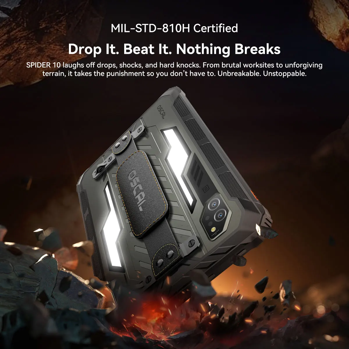 OSCAL SPIDER 10 Rugged Pad, 11'' FHD+IPS 60Hz Display, 8GB 256GB 20000mAh 45W Fast Charging,MTK Dimensity G81, Android 15 Tablet