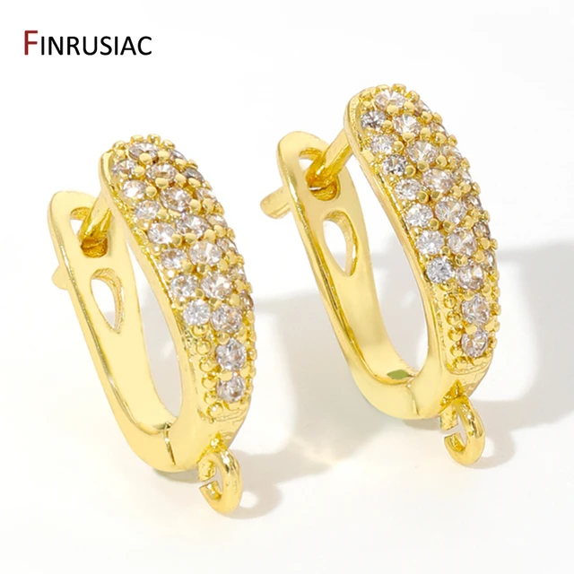 18K Gold Plated Brass Shvenzy Fixtures Earring Hooks Clasps, Earwire Fasteners For DIY Needlework Dangle Earring Making Supplies 1