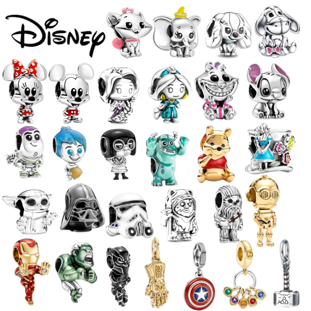 

Disney Marvel Hero Star Charms Wars Beads Fit Pandora Original 925 Sterling Silver Bracelet Women Princess Beads Jewelry 2024