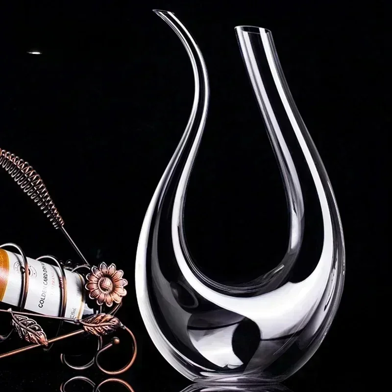 1500ML Crystal Wine Spiral 6-shaped Set Grade Wine Decanter Gift Box Harp Swan Decanter Creative Separator Bar Sets whiskey decanter set