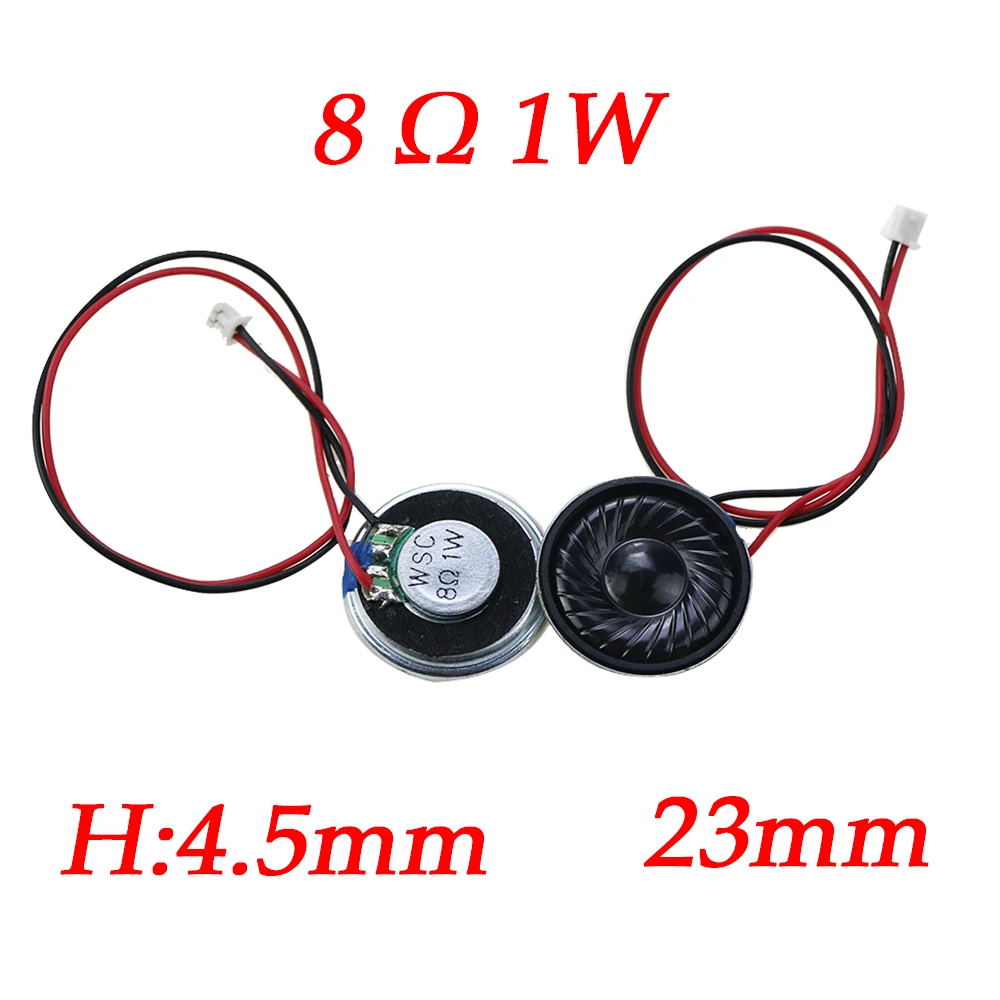 1PCS  Ultra Thin Speaker 8 Ohms 1W Watt Diameter 20MM 23MM 26MM 32MM 36MM With MX1.25 Plug Terminal Wire Length 15CM Buzzer horn