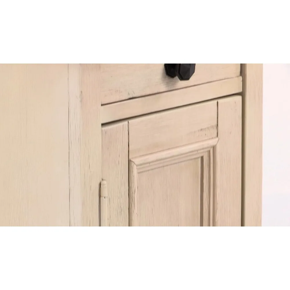 Bolanburg Farmhouse Chair Side End Table with Outlets and USB Ports, Antique Cream & Brown 6