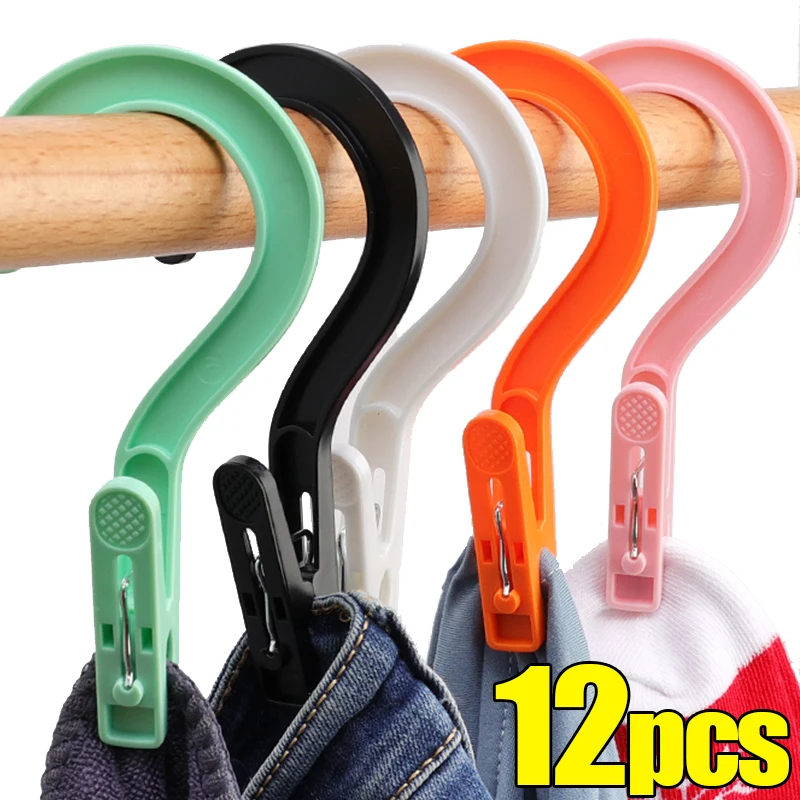 

12/1pcs Clothes Pegs Windproof Anti-slip Drying Clip Hats Towels Hanger Laundry Clip Hanging Hooks Sock Air-dry Clips Holder Peg