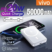 VIVO Original Magnetic 50000mAh Powerbank PD20w External Battery Portable Charger Fast Charging For iPhone Xiaomi Power Bank